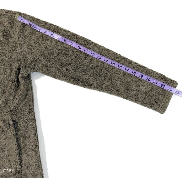Marmot Women’s Large Hooded Full Zip Fleece Jacket Taupe Plush Teddy Soft Cozy - Picture 12 of 12